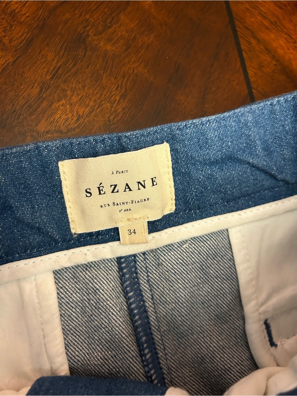 Sezane Martin Cyan Blue Wide-Leg High-Rise Jeans - Picture 2 of 5